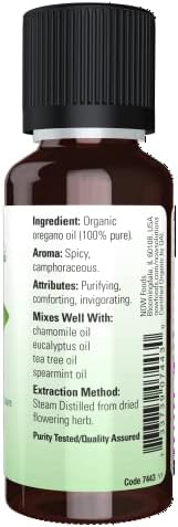 Agora, óleos essenciais, óleo de orégano orégano, aromaterapia reconfortante, destilado a vapor, puro, vegano, tampa resistente