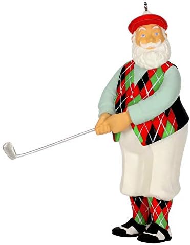 Hallmark Keetake Christmas 2019 Ano datado de boa aparência Golfer Santa Ornament, golfe