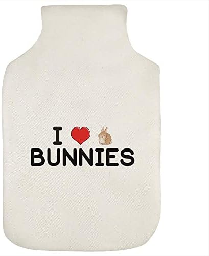 Azeeda 'I Love Bunnies' Hot Water Bottle Bottle