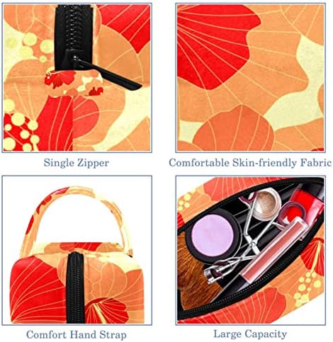 Saco de maquiagem pequeno, organizador cosmético da bolsa com zíper para mulheres e meninas, hibiscus flor havaí vintage
