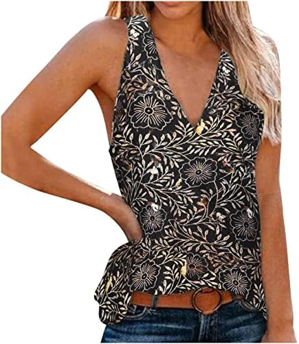 Tampas de tanques de furarn boho para mulheres, camiseta de algodão sem mangas de verão com túnica de túnica de