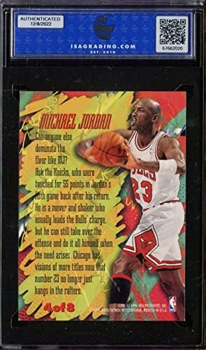 1995-96 ímãs de pontuação de metal Fleer 4 Michael Jordan Isa 9 Bulls Hof