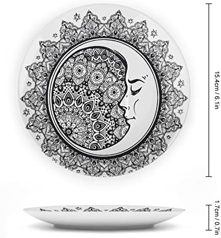 Placas decorativas de cerâmica da lua floral com ornamentos pendurados em china pendurada placas de sobremesa