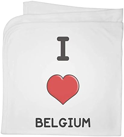 Azeeda 'I Love Bélgica' Cotton Baby Blanket / Shawl