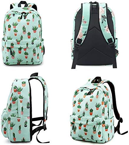Bolsas escolares para a faculdade, Xinveen Cactus Backpack School Backpack fofo Bookbag Mulheres viajam Casual Daypack