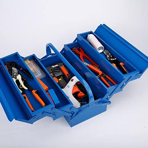 TKFDC Grande caixa de ferramentas de aço inoxidável Manutenção doméstica Caixa de ferramentas eletricista Caixas de ferramentas