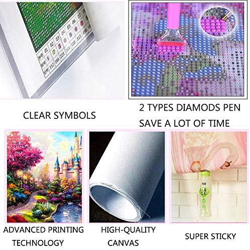 Kits de pintura de diamante 5D grandes para adultos abstratos cidades quadradas full square bordando pintura de bordado por número kit de shinestone cross stitch artes de artes de diamante para decoração de parede em casa, 27.5x78.7inch