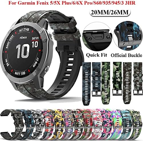 MOPZ SPORT Printing Silicone Watch Band Wels para Garmin Fenix ​​7x 7 6x 6 Pro 5x 5 Plus 3 3HR FASE FIT RELUME