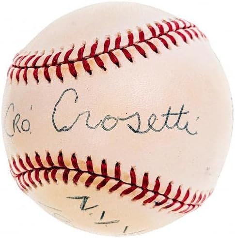 Frank Crosetti autografou o oficial de beisebol The Crow, New York Yankees 1932-1968 JSA H93881 - Bolalls autografados