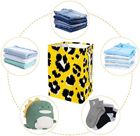 Padrão de impressão de leopardo de Indicultura 300D Oxford PVC Roupas à prova d'água cesto de roupa grande para cobertores Brinquedos de roupas no quarto