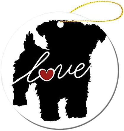 Enfeites de Natal, Yorkiepoo Yorkie Poodle Love Ornament Tree Decor Decor Presente para famílias Amigas, 3 polegadas