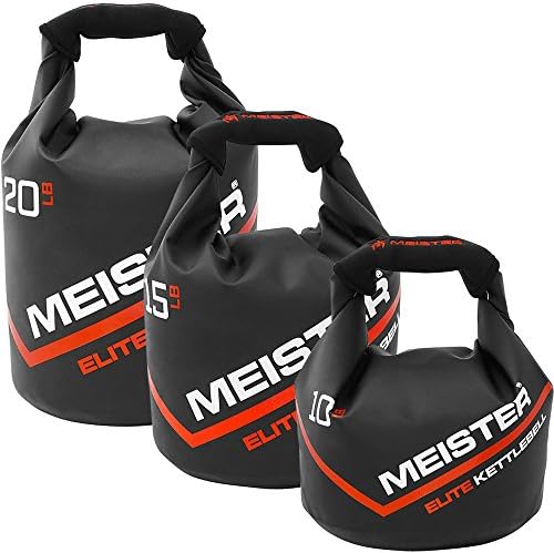 Meister 50lb Elite Fitness Sandbag Pacote com 3 kettlebells removíveis