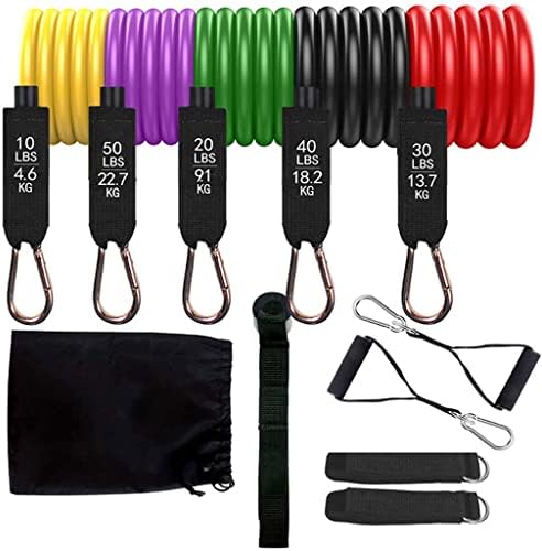 WSSBK 11 PCS/Set TPE Resistance Bands 100lb 150lb Mulheres coloridas Treinamento de fitness Yoga Pull Rope Gym Equipment TUBE