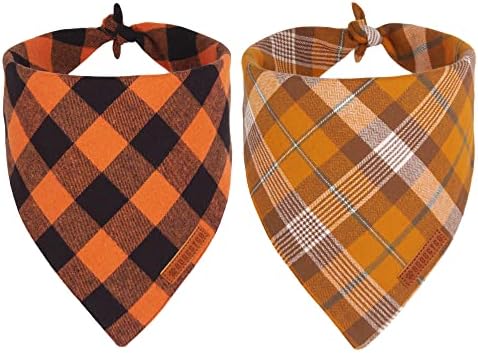 ADOGGYGO Fall Dog Bandanas 2 Pack, Halloween Ação