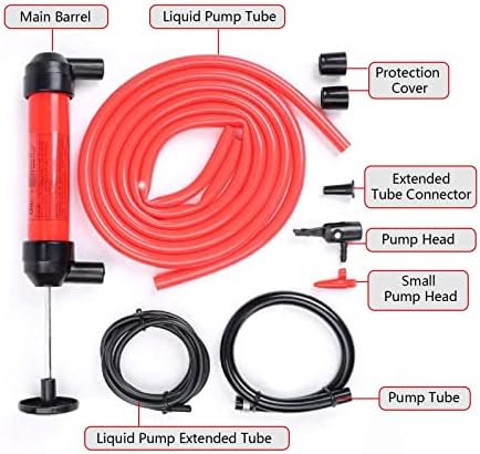 Yonput 8 PCs absorvedor de óleo de carro, manual de bomba manual de sifão entrega manual de combustível, com mangueira de 3,9 pés, trocador de óleo multifuncional de veículo, para gasolina a gasolina a diesel líquido de água de peixe -tanque de bombeamento