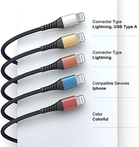 Cabo de carregamento de iPhone de 1ft para iPhone para Apple MFI Cable curto e um cabo de raios de 1 pé de carregamento,