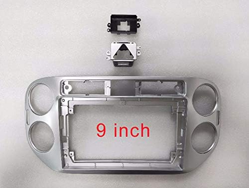Estrutura de fáscia de rádio de carro de 9 polegadas para Volkswagen Tiguan 2013 Silver DVD GPS Navi Player Panel Dash Kit