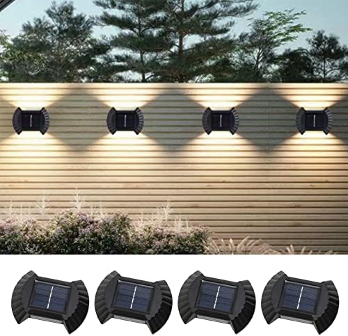 Aeurnphe 4 Pack para cima e para baixo iluminado Lâmpada de luz solar ao ar livre, IP65 Decoração moderna à prova d'água Luz solar