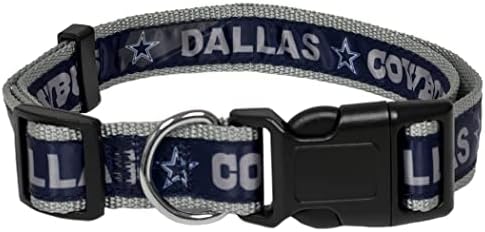 NFL Collar Pet Dallas Cowboys Cola de cachorro, colarinho de time de futebol pequeno para cães e gatos. Um colarinho de gato