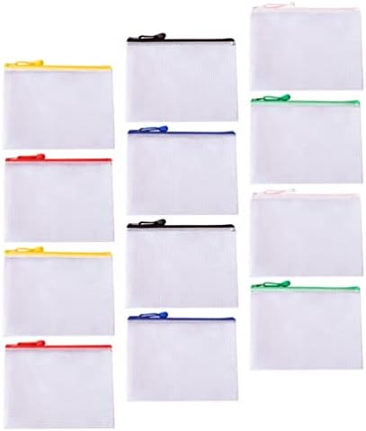 Professor de professores de gadpiparty suprimentos 24pcs 6 cores bolsa de zíper de malha, envelopes plásticos zip envelopes arquivos