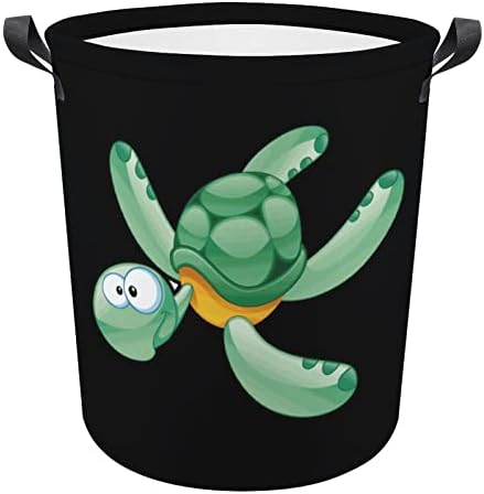Larra de tartaruga de desenho animado redonda de lavanderia cesto de roupas prejudiciais à prova d'água