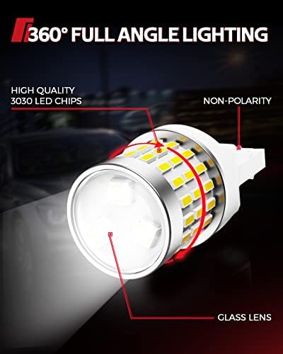 Torchbeam 7440 7443 9005/HB3 H11/H8/H9 Kit de lâmpadas LED 300% mais brilhante, lâmpadas de LED de cunha brancas