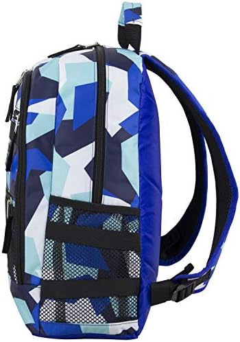 Backpack de combinação compacta de 3 peças Eastsport com lancheira e lanche/lápis bolsa - aqua geométrico