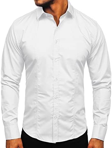 Gdjgta homens outono inverno sólido casual de manga longa camisas de moda de moda camisetas comerciais de algodão masculina camisetas