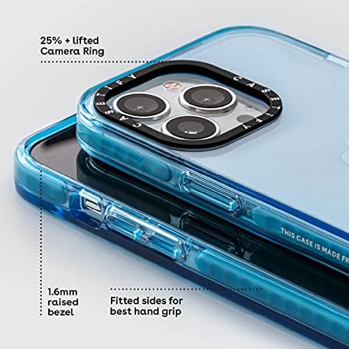 Casetify Impact Caso para iPhone 13 Pro - Azul All View Eye Summer Holiday Pattern - Clear Black