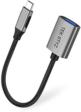 O adaptador TEK Styz USB-C USB 3.0 funciona para o Samsung Galaxy Tab A7 10.4/A 8.4/10.1 OTG Tipo-C/PD Male USB 3.0 Converter.