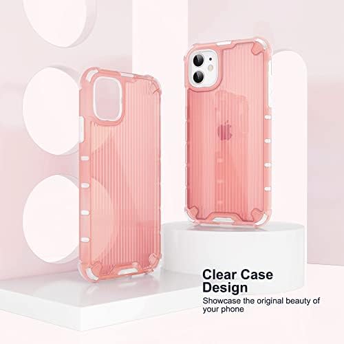 ULAK Compatível com a caixa do iPhone 11, design de proteção de proteção à prova de choque de design transparente híbrido para mulheres