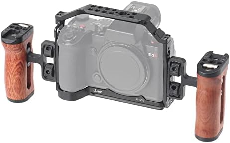 FocusFoto Camera Cage para Câmera Panasonic Lumix S5 II Mirrorless, estrutura de extensão de liga de alumínio com trilho da OTAN,