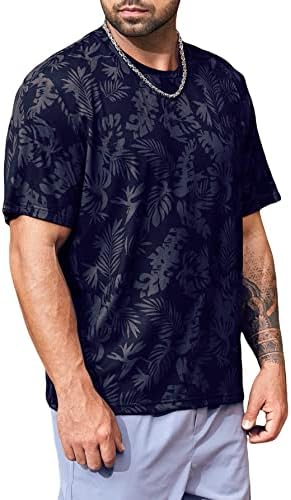 OyoAnge Men grande e alto casual estampa tropical de manga curta camiseta camisetas top top