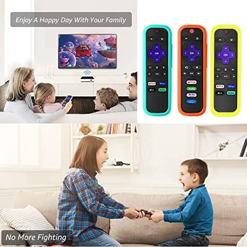 WeVove 3 Pack Remote Case para Roku, Capa compatível com TCL ROKU TV SMART STAT REMOTO, ROKO TV TV REMOTO COBERTURA SILICONE