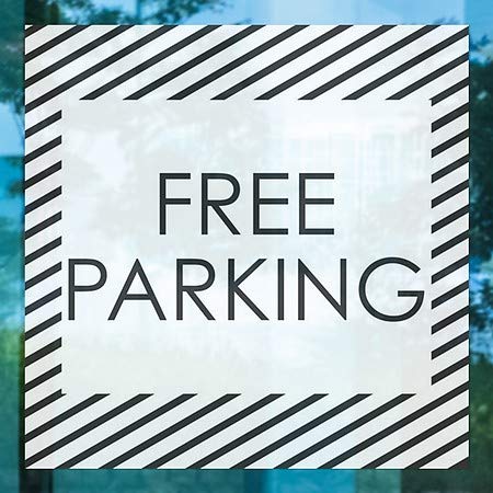 CGSignLab | Janela de estacionamento gratuito -Stripes White se agarra | 16 x16