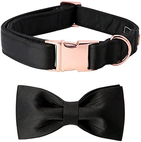 TJLSS Collar de seda preto de seda com colarinho de cães de estimação ajustável de gravata borboleta para cães pequenos médios grandes