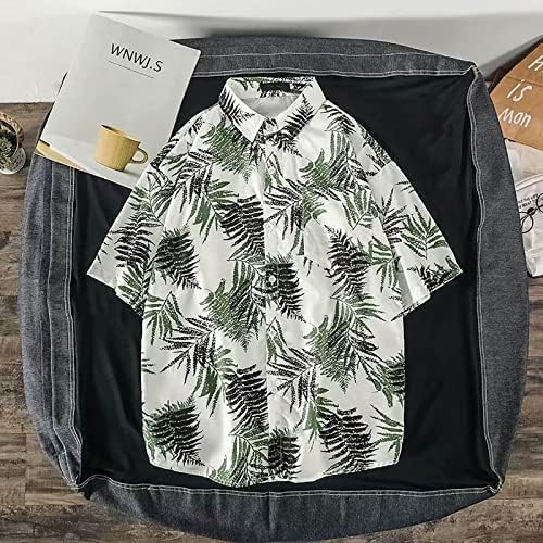 2023 Novos camisas florais havaianas masculinas Button Button Down Down Holiday Tropical Beach Shirts com tops de poliéster de