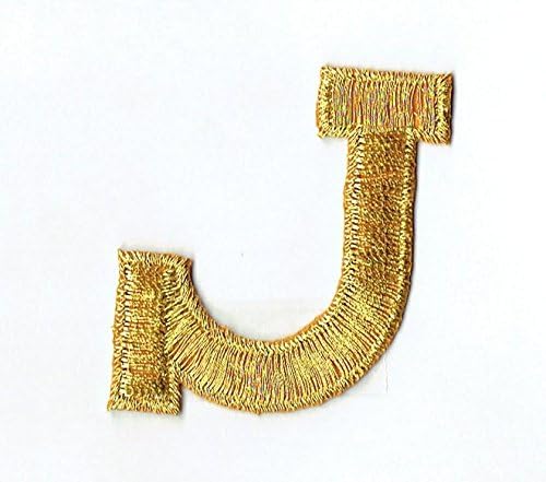 1-7/8 de ouro metálico e números, ferro em patch, bordados