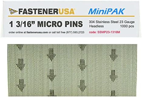 1-3/16 Micro Pin Nails 23 bitola 304 Aço inoxidável 1m Minipak