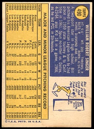 1970 Topps # 490 Singer Bill Los Angeles Dodgers Good Dodgers