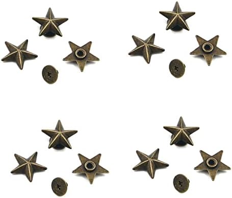 10pcs Metal Star Tamanho de 14 mm Rivets Studs Spikes Pontões Botões de Leathercraft DIY, Bronze