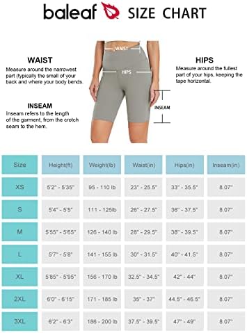 Baleaf Women's Long Biker Yoga Compression Shorts de cintura alta da cintura Standex shorts de treino com bolsos macios