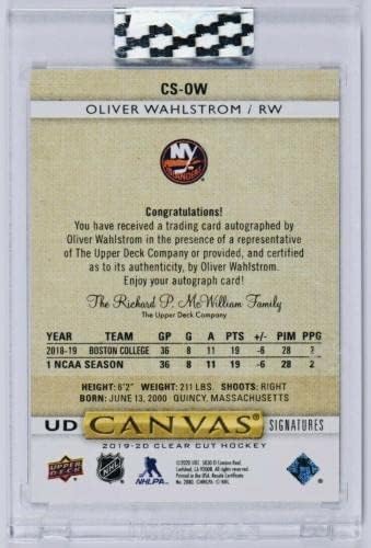 Oliver Wahlstrom 2019-20 Clear Cut Canvas Signature