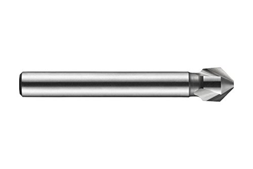 Dormer G1424.8 Countersink, haste reta, aço de alta velocidade, comprimento total 40 mm, comprimento da flauta 4,5 mm, diâmetro do haste 4 mm, diâmetro da cabeça 1,3 mm - 4,8 mm