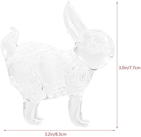 GANAZONO Decoração em casa Crystal Rabbit Figure Clear Glass 2023 Ano Novo Chinês Zodiac Rabbit Decor Bunny estátua Animal Collectibles Art para 2023 Decoração de decoração de ano novo chinês