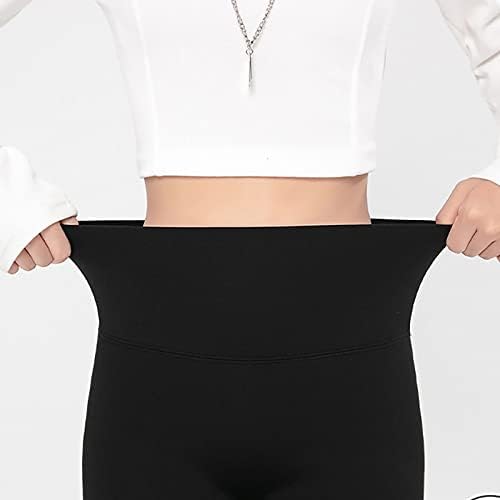 Oplxuo Fleece Alinhado Calças de ioga para mulheres Moda Moda High Controle