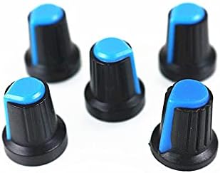 OneCM 10 PCs 15-17mm orifício do eixo DIA Potenciômetro com rosca de rosca tampas azuis de botões azuis
