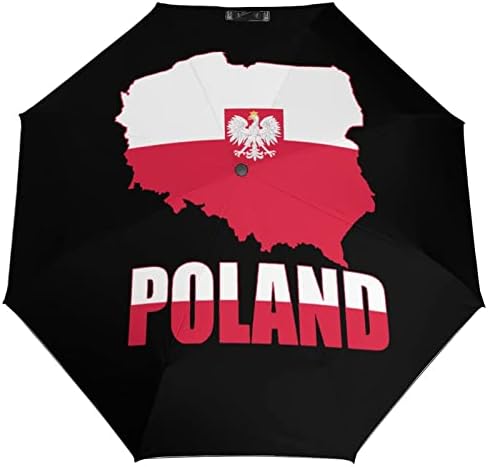 Polônia mapa sinalizador 3 dobras guarda-chuva anti-UV guarda-vento da moda Automotiva Aberta Aberta