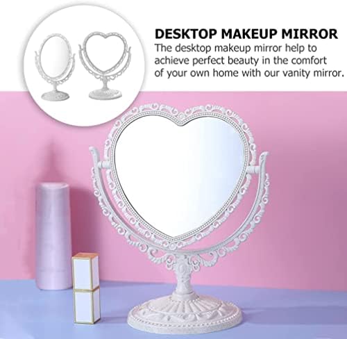 Espelho emoldurado, decoração de quarto uni, espelho redondo, 2pcs espelho de maquiagem vintage espelho cosmético rotativo espelho
