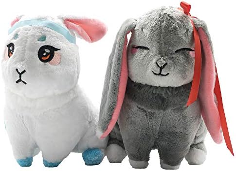 VERCICO BUNNY BHETMEST GRANDESTOR DO CULTIVO Demonic Wangji Wuxian Rabit Backed Animal Plusies Doll Toy 2PC para fãs de anime Presentes